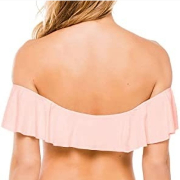 Eberjey Women's Pink Margarita Ruffle Bikini Top Size Small - Picture 2 of 8